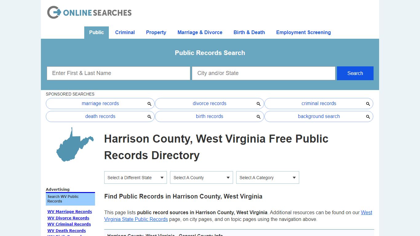 Harrison County, West Virginia Public Records Directory